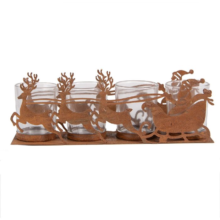 Clayre & Eef 6Y5937 Svietnik Vianočné sane 25x8x8 cm