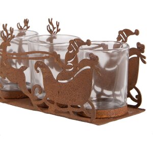 Clayre & Eef 6Y5937 Svietnik Vianočné sane 25x8x8 cm