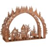 Clayre & Eef 6Y5939 Svietnik Vianočná Scéna 32x9x23 cm Hnedý