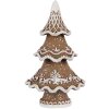 Clayre & Eef Dekoračný vianočný stromček 7x5x11 cm hnedo-biely