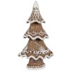 Clayre & Eef Dekoračný vianočný stromček 7x5x11 cm hnedo-biely