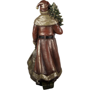 Clayre & Eef 6PR5590 Dekorácia Santa Claus 24x17x47 cm Červeno-zlatá