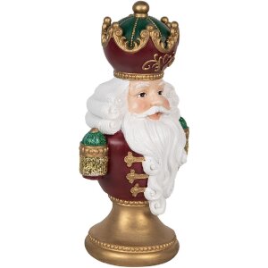 Clayre & Eef Dekoračná busta Santa Claus s LED 15x10x26 cm