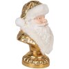 Clayre & Eef Dekoračná busta Santa Claus 23x15x32 cm Bielo-zlatá