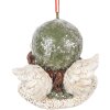 Clayre & Eef 6PR5705 Dekoračný záves Anjel 7x7x7 cm zelený a béžový