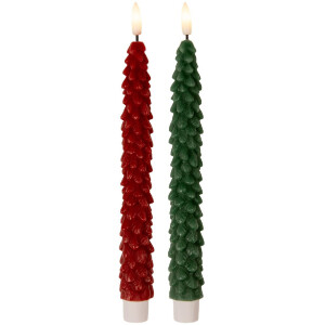 Clayre & Eef 6CA0001R Set 2 LED sviečok Červená 3x25 cm