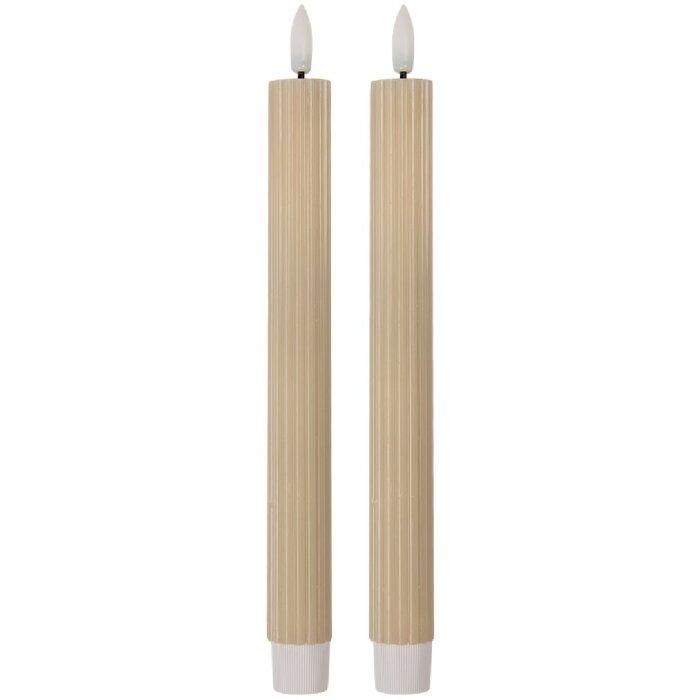 Clayre & Eef 6CA0002BE LED sviečky set 2 Ø 2x25 cm Béžové