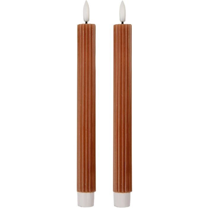 Clayre & Eef LED Sviečky Set 2 Ø 2x25 cm Hnedé