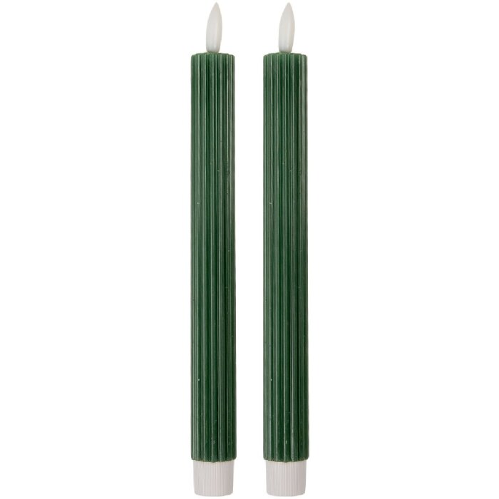Clayre & Eef 6CA0002DGR LED Sviečky Set 2 Ø 2x25 cm Zelená