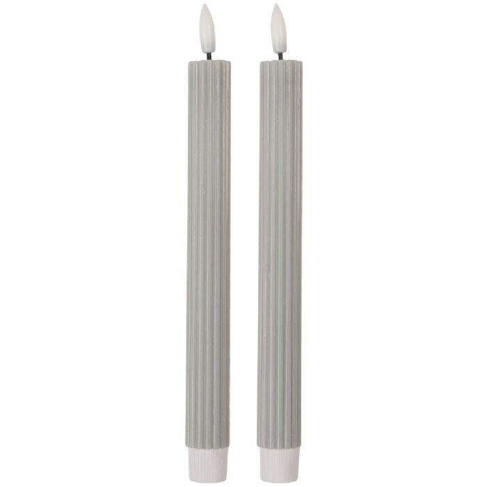 Clayre & Eef 6CA0002G LED sviečky 2x25 cm sivé
