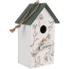 Clayre & Eef 6H2440 Vtáčia búdka 15x10x22 cm bielo-zelená
