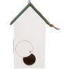 Clayre & Eef 6H2440 Vtáčia búdka 15x10x22 cm bielo-zelená