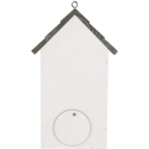 Clayre & Eef 6H2441 Vtáčia búda 15x10x22 cm bielo-šedá