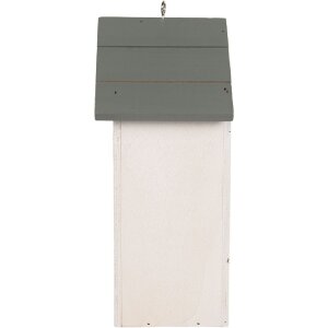 Clayre & Eef 6H2441 Vtáčia búda 15x10x22 cm bielo-šedá