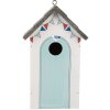 Clayre & Eef 6H2441 Vtáčia búda 15x10x22 cm bielo-šedá