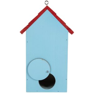 Clayre & Eef Vtáčí domček 6H2447 15x10x22 cm Modro-červený