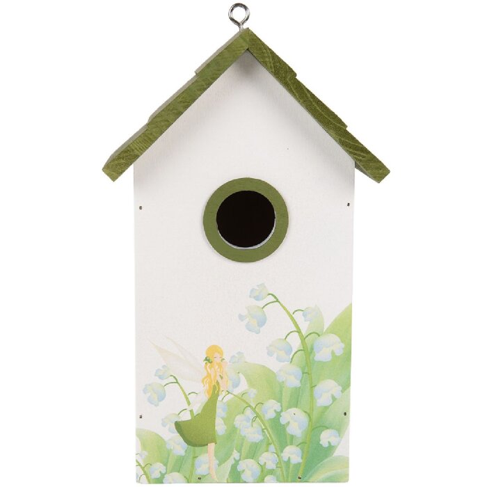 Clayre & Eef 6H2449 Vtáčia búda 15x10x22 cm bielo-zelená