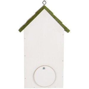 Clayre & Eef 6H2449 Vtáčia búda 15x10x22 cm bielo-zelená