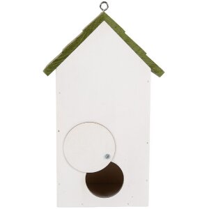 Clayre & Eef 6H2449 Vtáčia búda 15x10x22 cm bielo-zelená
