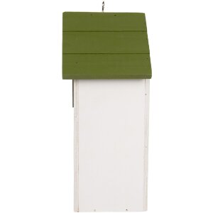 Clayre & Eef 6H2449 Vtáčia búda 15x10x22 cm bielo-zelená