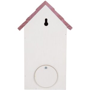 Clayre & Eef 6H2452 Vtáčia búdka 15x10x22 cm bielo-ružová
