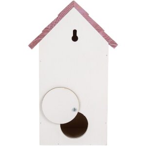 Clayre & Eef 6H2452 Vtáčia búdka 15x10x22 cm bielo-ružová
