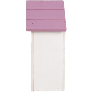 Clayre & Eef 6H2452 Vtáčia búdka 15x10x22 cm bielo-ružová