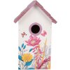 Clayre & Eef 6H2452 Vtáčia búdka 15x10x22 cm bielo-ružová