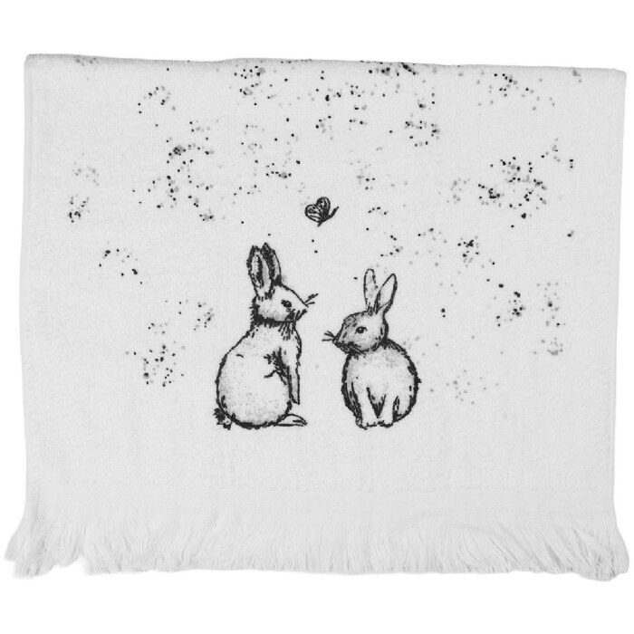 Clayre & Eef CTBNS-2 hosťovská utierka 40x66 cm bielo-sivá