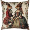 Clayre & Eef NE22 obliečka na vankúš 45x45 cm béžovo-červená