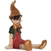 Clayre & Eef Pinocchio 13x13x19 cm béžovo-červená figúrka