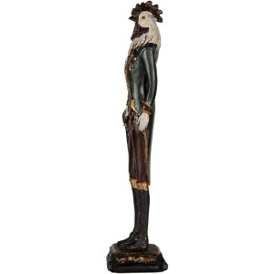 Clayre & Eef 6PR5576 Dekoračný kohút 7x7x31 cm zelený/červený
