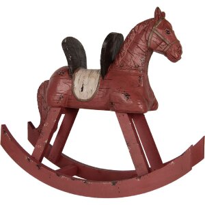 Clayre & Eef Dekoračný hojdací kôň 39x12x33 cm ružový