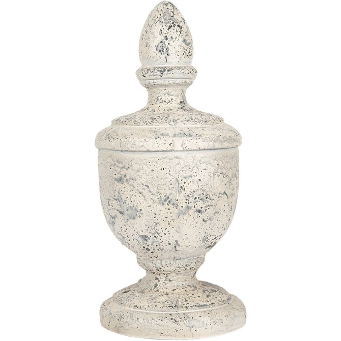 Clayre & Eef Dekoračný ornament Ø 22x48 cm Béžovo-šedý