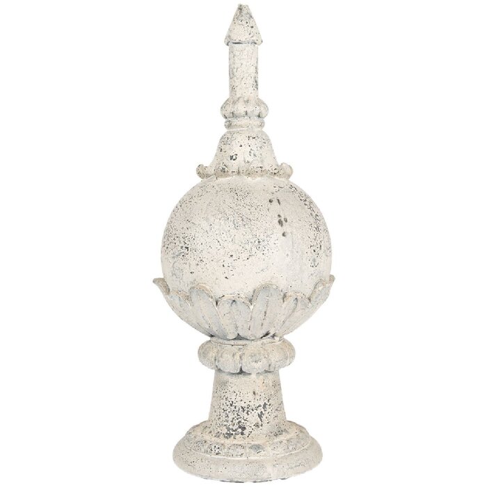 Clayre & Eef Dekoračný ornament béžovo-šedý Ø 24x61 cm