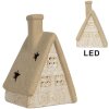 Clayre & Eef Dekoračný domček s LED 15x10x21 cm Béžový