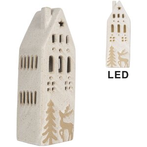 Clayre & Eef Dekoratívny domček s LED 9x7x24 cm