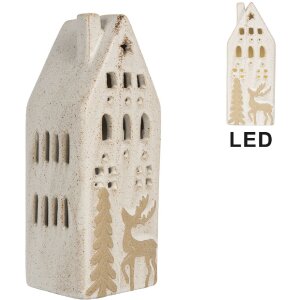 Clayre & Eef Dekoračný domček s LED 7x6x19 cm