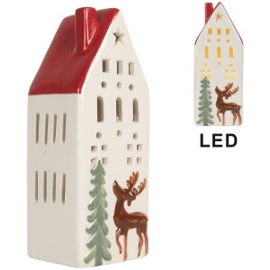 Clayre & Eef Dekoračný domček s LED 7x6x19 cm