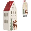 Clayre & Eef Dekoračný domček s LED 7x6x19 cm