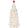 Clayre & Eef Dekoračný vianočný stromček s LED 11x25 cm biely/červený