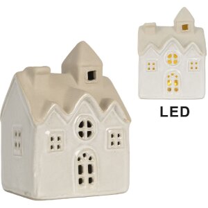 Clayre & Eef Dekoračný domček s LED 9x6x12 cm