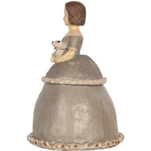 Clayre & Eef Dekorácia Žena 19x16x22 cm Béžovošedá