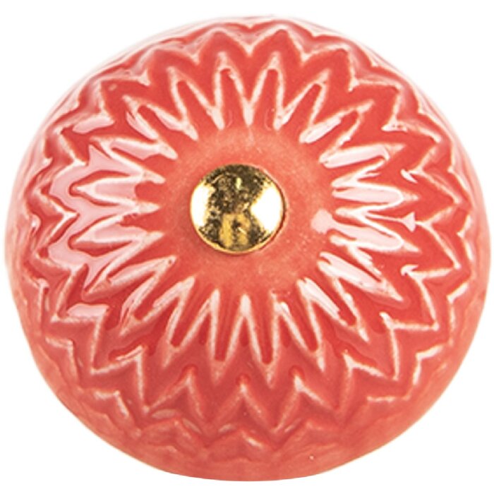 Clayre & Eef 66273 Dverový kľuk rot-béžový Ø 4x3 cm
