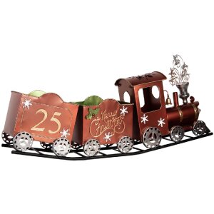 Clayre & Eef Dekorácia Vlak 79x15x37 cm Červená
