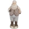 Clayre & Eef 6PR5521 Dekorácia Santa Claus 8x6x15 cm Béžovo-šedá