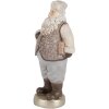 Clayre & Eef 6PR5521 Dekorácia Santa Claus 8x6x15 cm Béžovo-šedá