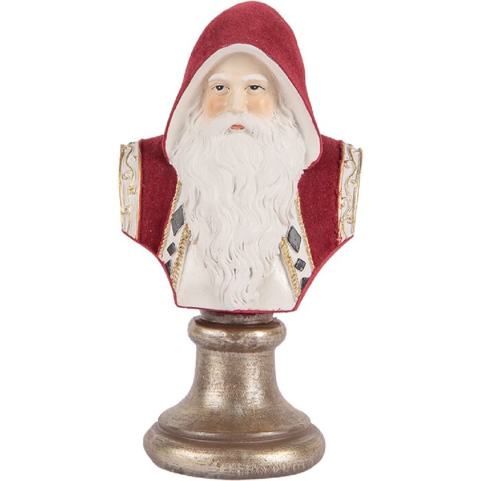 Clayre & Eef Busta Santa Claus 10x9x19 cm Červeno-biela
