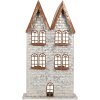 Clayre & Eef 6Y5811 Svietnik Domčeky 30x13x54 cm Sivý