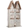 Clayre & Eef 6Y5811 Svietnik Domčeky 30x13x54 cm Sivý